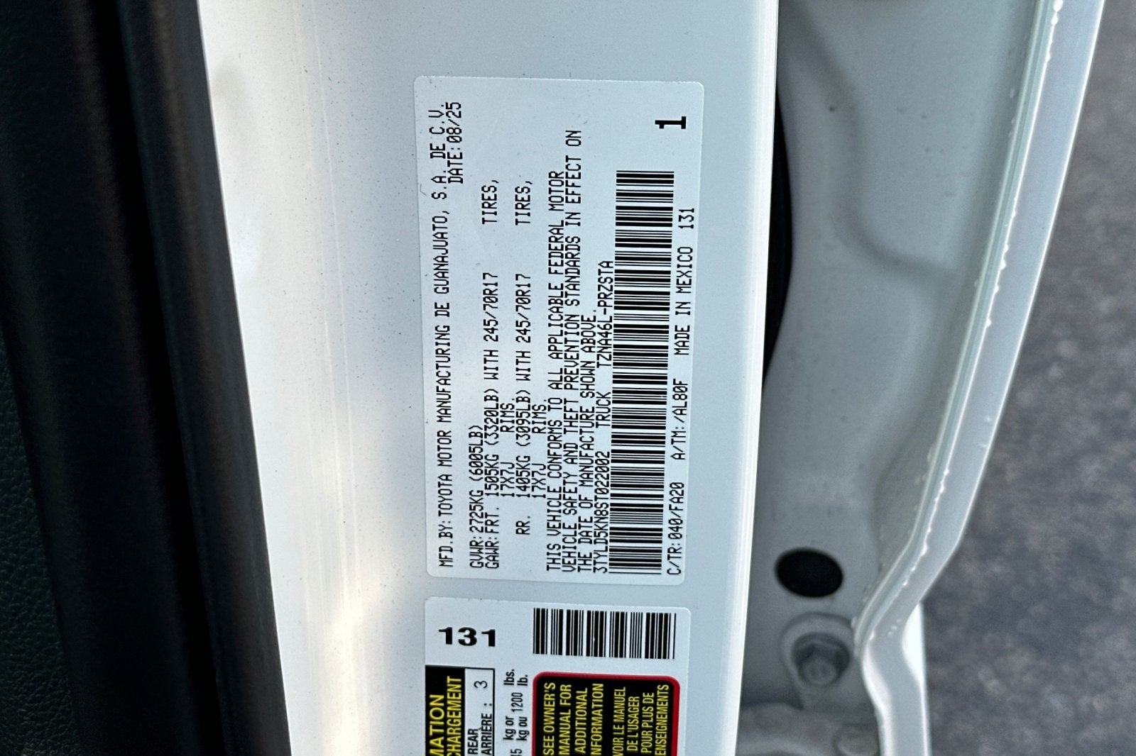 2025 Toyota Tacoma SR