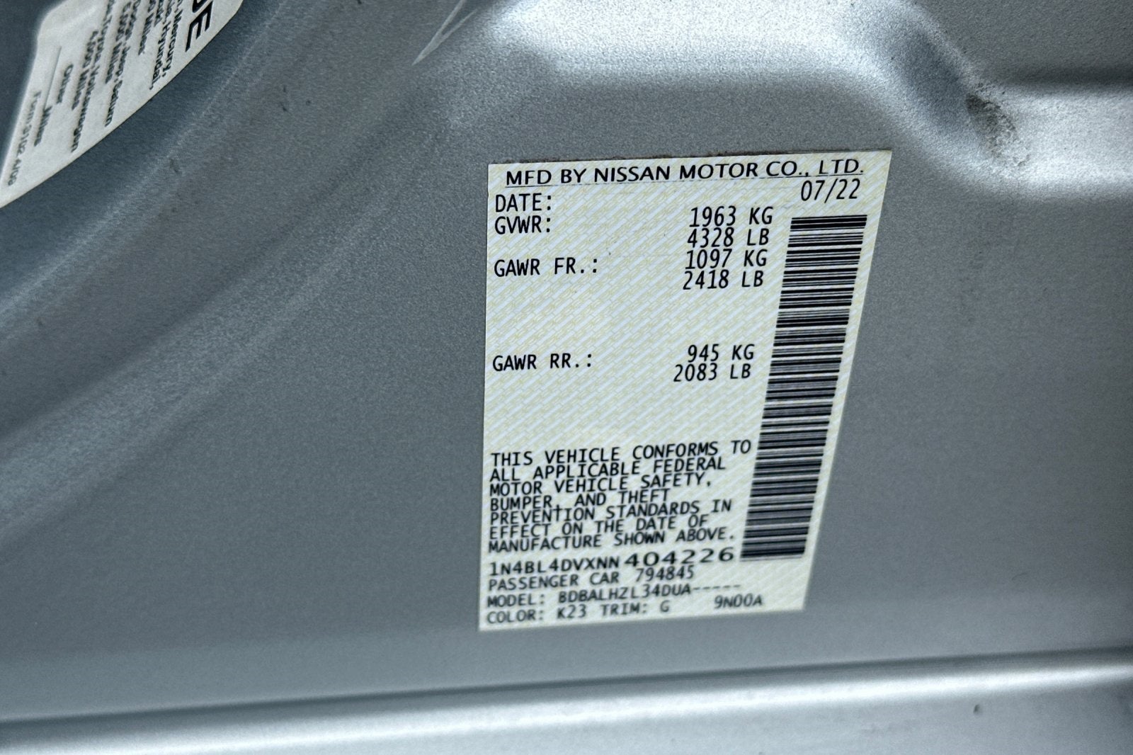 2022 Nissan Altima 2.5 SV