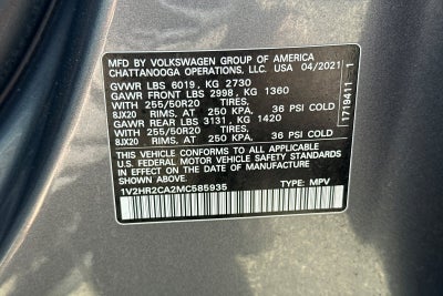 2021 Volkswagen Atlas 3.6L V6 SE w/Technology