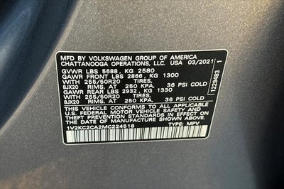 2021 Volkswagen Atlas Cross Sport 2.0T SE w/Technology