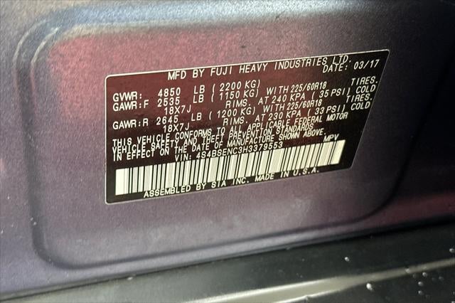 2017 Subaru Outback 3.6R Limited