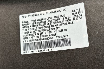 2018 Honda Odyssey Touring