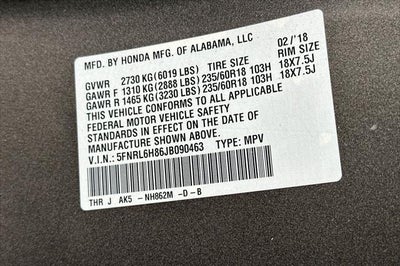 2018 Honda Odyssey Touring