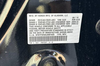 2020 Honda Pilot Touring 7 Passenger