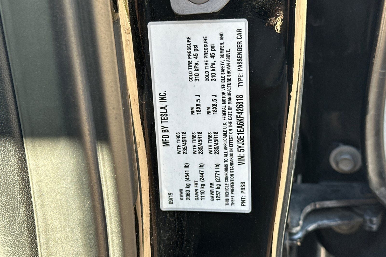 2019 Tesla Model 3 Standard Range Plus