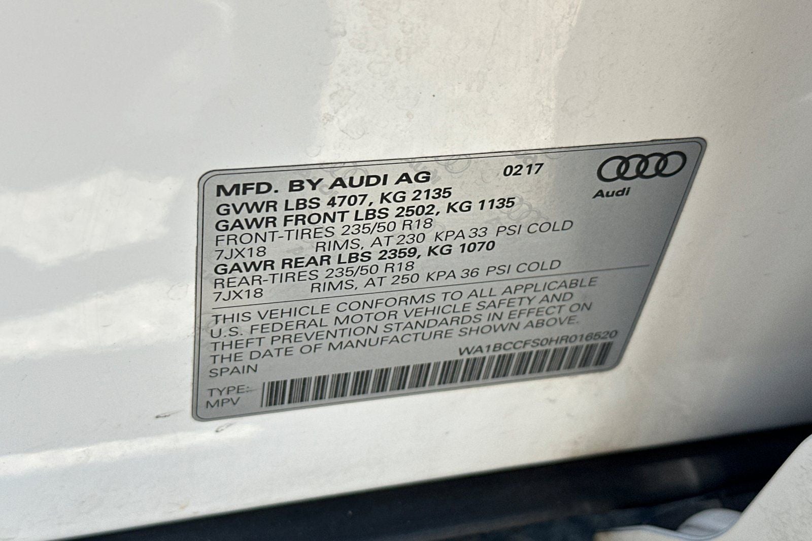 2017 Audi Q3 2.0T Premium