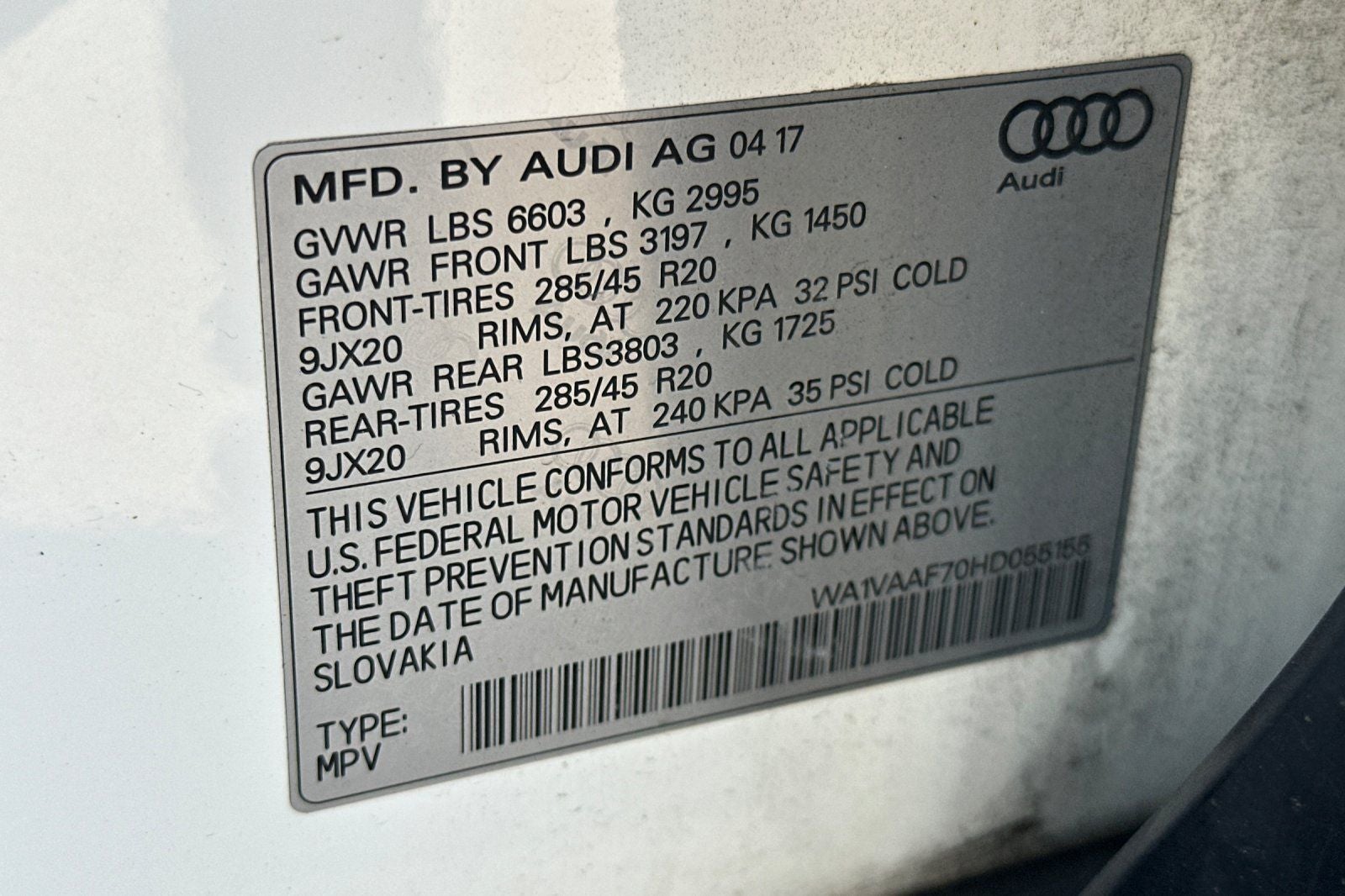 2017 Audi Q7 3.0T Prestige quattro